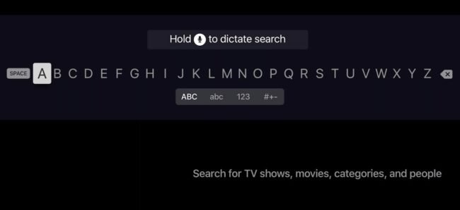 Apple TV dictation голосовой набор
