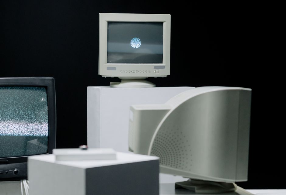 old computer monitor converted to smart TV streaming device